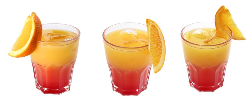 Orange and grapefruit mix juice isolated