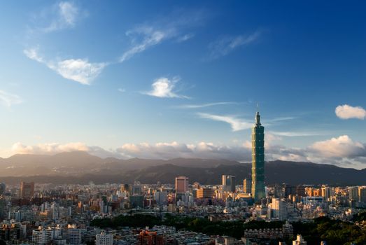 It is a beautiful cityscape in Taipei of Taiwan.