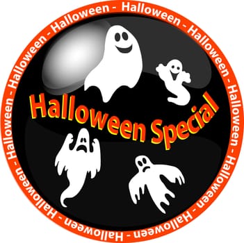 illustration of a halloween special button 