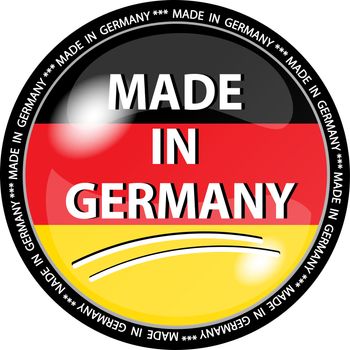 illustration of a made in germany button