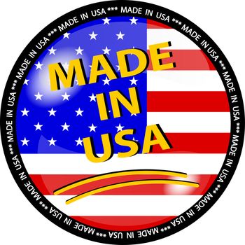 illustration of a made in usa button