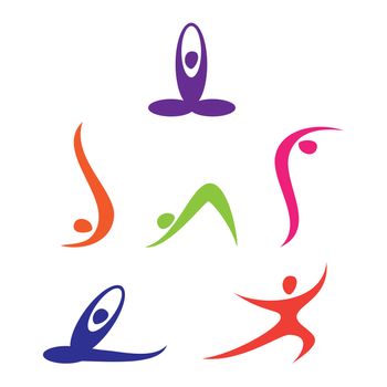 set of yoga Icons