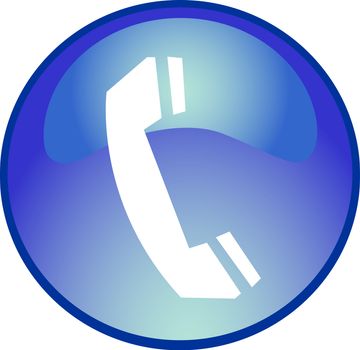 illustration of a blue phone button