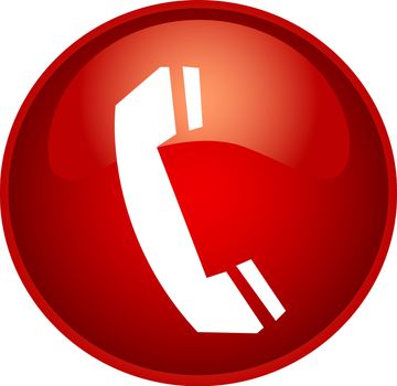 illustration of a red phone button