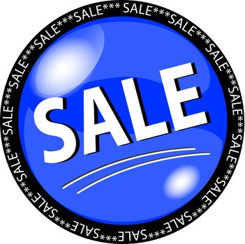 illustration of a blue sale button