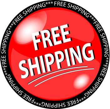 illustration of a red free shipping button