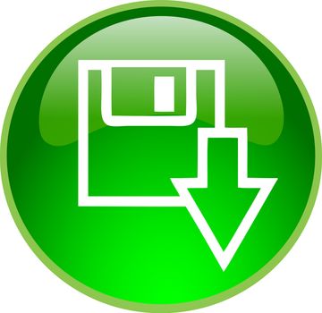 illustration of a green download button