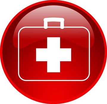 illustration of a red first aid button