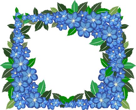 illustration of a flower frame on white background