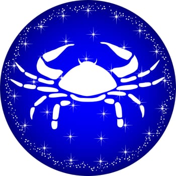a illustration of a zodiac button cancer