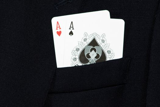 Visual parody of pocket aces in poker