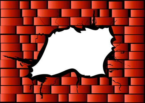 illustration of a damaged brick wall