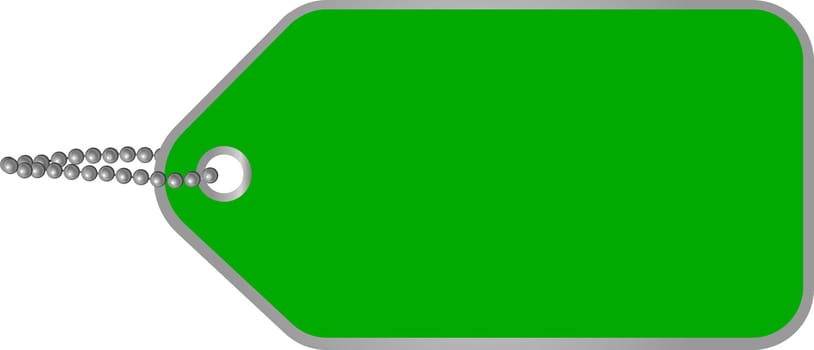 illustration of a blank green cardboard tag