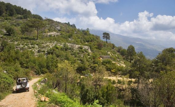 Jeep safari. Mountains of Alanya, Turkey. 