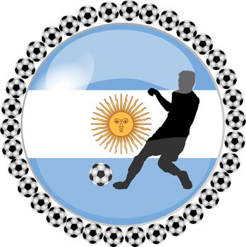 illustration of a soccer button argentina