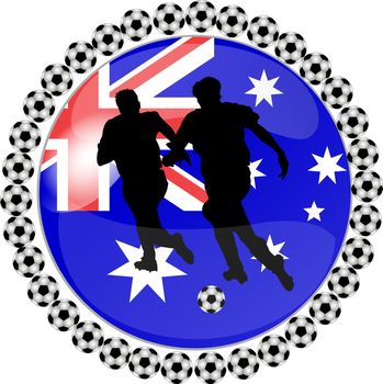 illustration of a soccer button australia