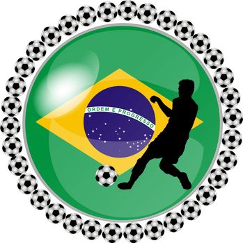 illustration of a soccer button brazil