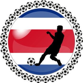 illustration of a soccer button costa rica