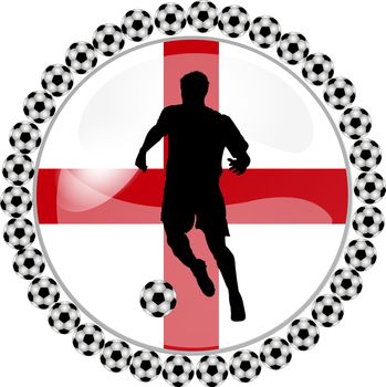 illustration of a soccer button england