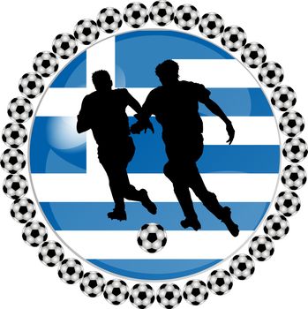 illustration of a soccer button greece