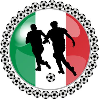 illustration of a soccer button italy