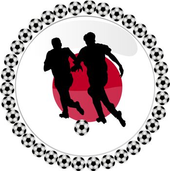 illustration of a soccer button japan