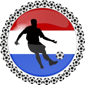 illustration of a soccer button netherlands