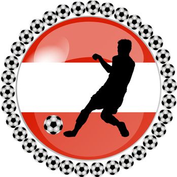 illustration of a soccer button austria