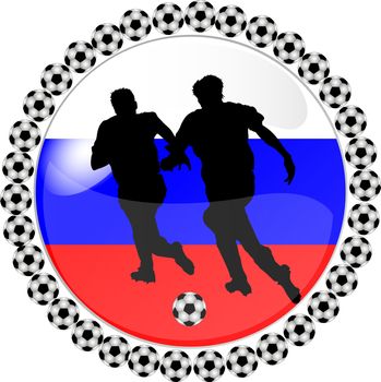 illustration of a soccer button russia