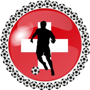 illustration of a soccer button switzerland