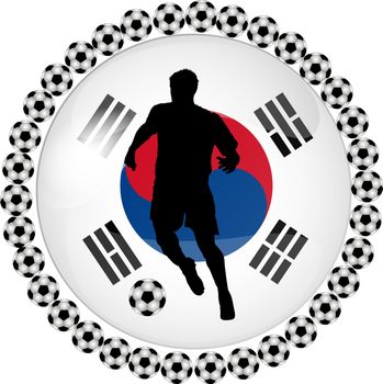 illustration of a soccer button south korea