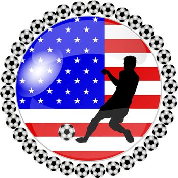 illustration of a soccer button usa