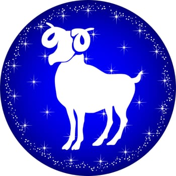 a illustration of a zodiac button aries