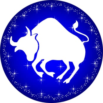 a illustration of a zodiac button taurus