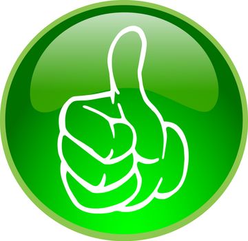 illustration of a green thumb up button