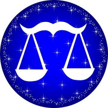 a illustration of a zodiac button libra