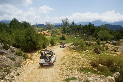 Jeep safari. Mountains of Alanya, Turkey. 