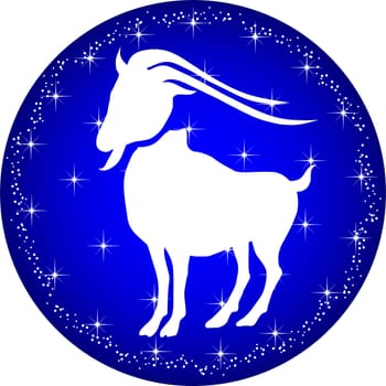 a illustration of a zodiac button capricorn
