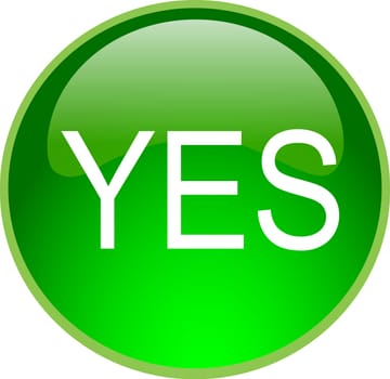 illustration of a green yes button