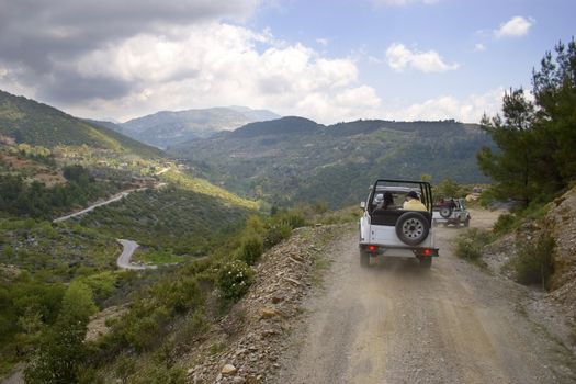 Jeep safari. Mountains of Alanya, Turkey. 