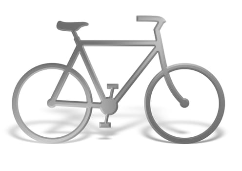 Illustration of a chrome bike with drop shadow