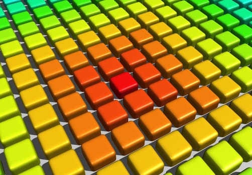 abstract angled view of colourful blocks