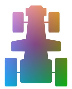 Illustration of a colourful racing car from above