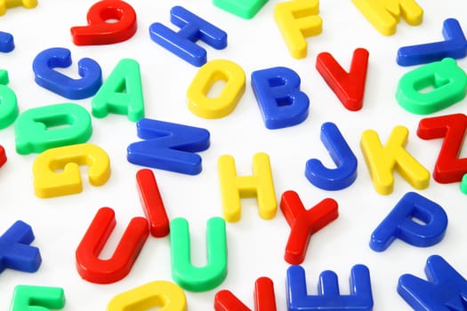 Plastic magnetic letters and numbers