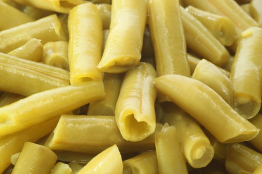 Canned green beans as background