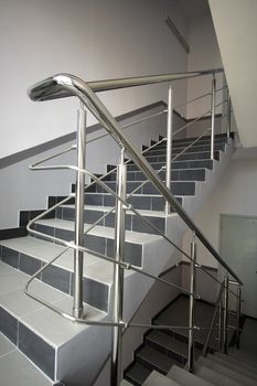 Ladder with the chromeplated handrail