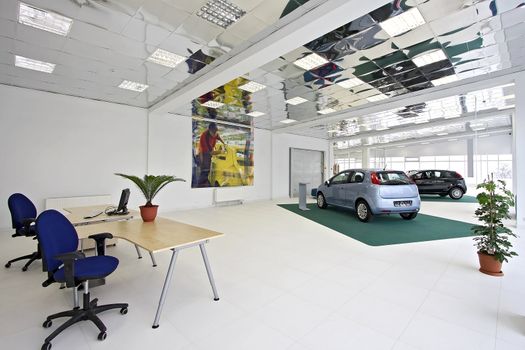 Interior of a modern motor show