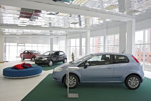 Interior of a modern motor show