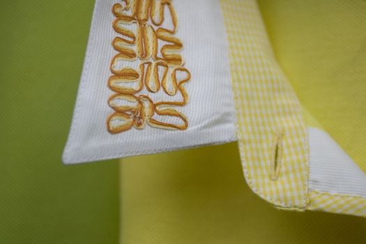 clothing. collar of a dress shirt embroided