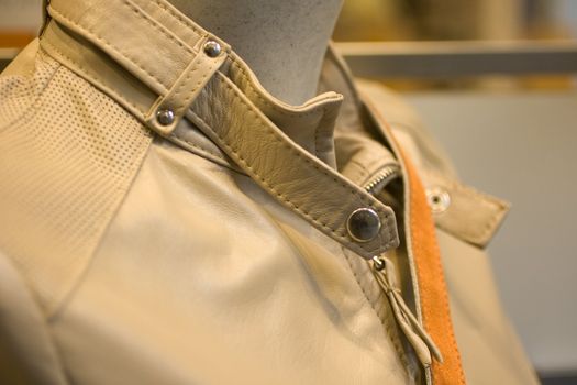 A beige Leather jacket